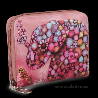 Dedra Dámská peněženka motiv slona menší  růžová
