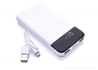 Dedra LCD DISPLAY POWERBANK metalic white 10000 mAh