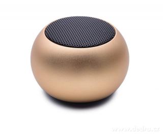 Dedra MINI SPEAKER reproduktor kovový bezdrátový bluetooth metalic gold