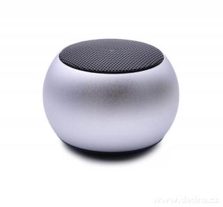 Dedra MINI SPEAKER reproduktor kovový bezdrátový bluetooth metalic silver