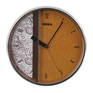 Dedra Nástěnné hodiny s kovovým pochromovaným rámem