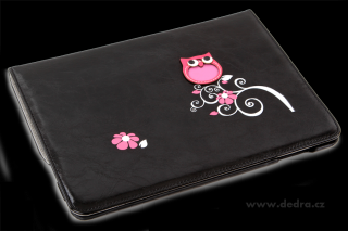Dedra Pouzdro na iPad  s aplikací sovy a květin, černé