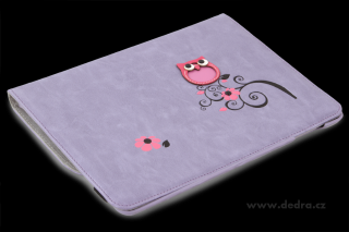 Dedra Pouzdro na iPad  s aplikací sovy a květin, šeříkové