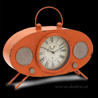 Dedra Velké kovové hodiny design retro rádia