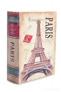 Dekorativní kniha/kazeta PARIS dřevěná velká