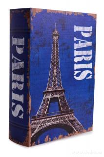 Dekorativní kniha/kazeta PARIS,dřevěná velká
