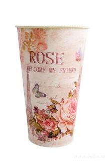 Dekorativní kovová váza  ROSE střední