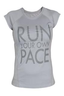 Funkční tričko s reflexním nápisem  dámské šedé