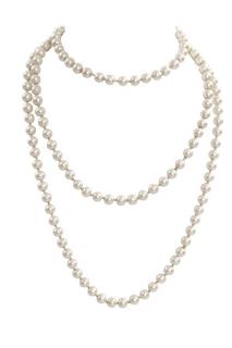 Korále náhrdelník bílá perleť 140 cm