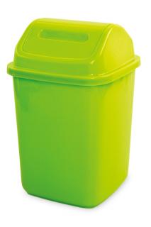 Koš  na odpadky s výklopným víkem zelený 5 l