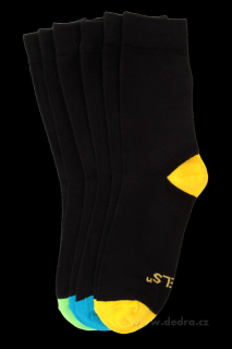 Sada 3 párů vysokých ponožek REBELS  černé s bar.segmenty