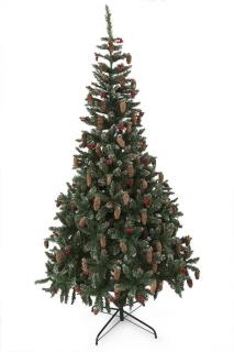 Vánoční stromek zelený smrk s bohatou přízdobou 210 cm