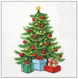 Anděl Papírové ubrousky třívrstvé vánoční stromeček 33 x 33 cm