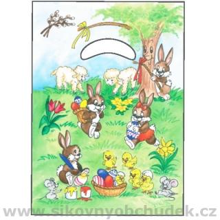 Anděl Taška igelitová velikonoční Zajíčci pod stromem