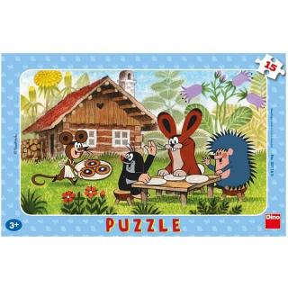 Dino puzzle deskové Krtek na návštěvě 15 dílků