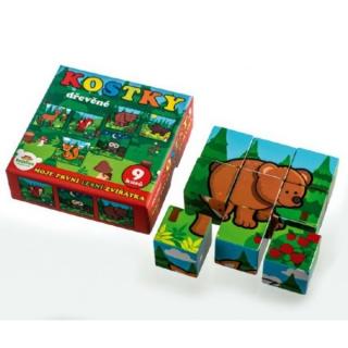 Dohany Kostky skládačka Farm animals Farma 9 ks v krabičce 17 x 17 cm