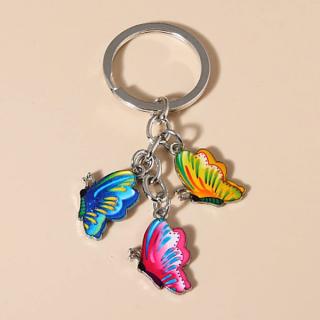 Fashion Jewelry Přívěsek na klíče Tři barevní motýli