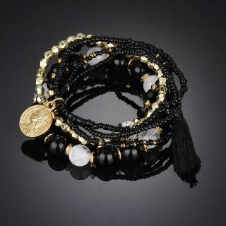 Fashion Jewelry Sada náramků 6 ks černý mix