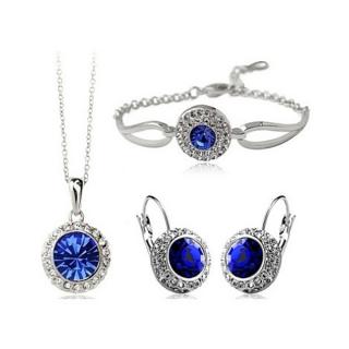 Fashion Jewelry Souprava náhrdelník, náušnice a náramek Blue Elegance