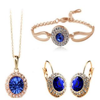 Fashion Jewelry Souprava náhrdelník, náušnice a náramek Blue Lady