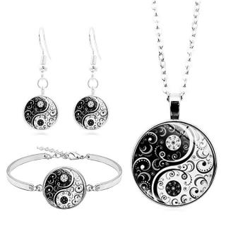 Fashion Jewelry Souprava náhrdelník, náušnice a náramek Jin Jang