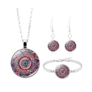 Fashion Jewelry Souprava náhrdelník, náušnice a náramek Mandala Eyes