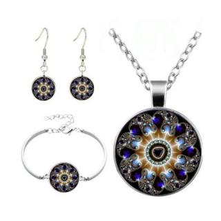 Fashion Jewelry Souprava náhrdelník, náušnice a náramek Night Mandala