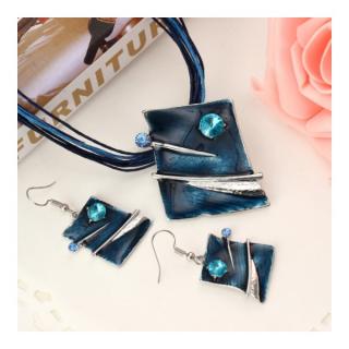 Fashion Jewelry Souprava náhrdelníku a náušnic modrá