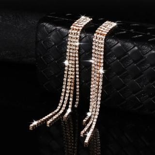 Fashion Jewelry Visací náušnice štrasové zlaté