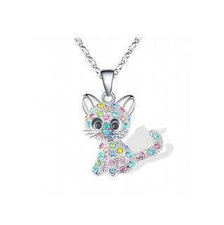 Lilley Jewelry Dívčí náhrdelník kočička s krystalky JN250