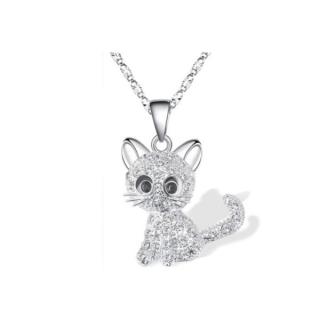 Lilley Jewelry Dívčí náhrdelník kočička stříbrná JN251
