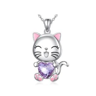 Lilley Jewelry Dívčí náhrdelník kočička Violet Heart JN670-92
