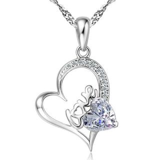 Lilley Jewelry Náhrdelník Love Heart Clear JN350