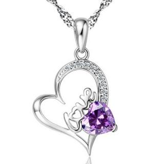 Lilley Jewelry Náhrdelník Love Heart Violet JN350