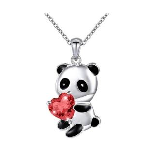 Lilley Jewelry Náhrdelník panda s červeným srdcem JN283