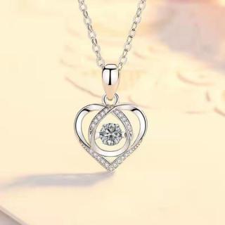 Lilley Jewelry Náhrdelník srdce s čirým krystalem JN334