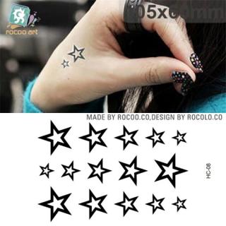 Rocolo Design Tetovací obtisky hvězdy 6 x 10,5 cm černé