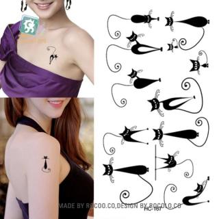Rocolo Design Tetovací obtisky kočky 6 x 10,5 cm černé