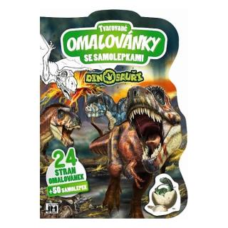 Tvarované omalovánky se samolepkami Dinosauři