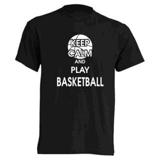 tričko s potiskem keep calm and play basketball