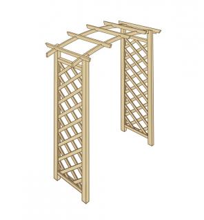 Dřevěná zahradní pergola impregnovaná - oblouk