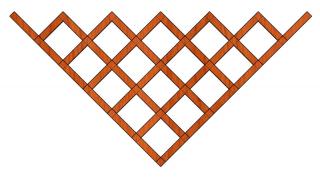 Ozdobná dřevěná mřížka na zeď - vějíř 100x100