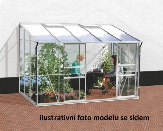 Skleník ke zdi VITAVIA IDA 6500 PC 4 mm stříbrný