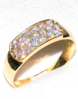 zlatý prsten se zirkony 223041091