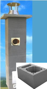 Komín 10 m, 160 mm,  s ventilační šachtou