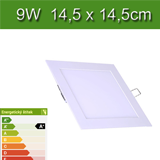 Led panel hranatý 9w, 14,5 x 14,5 cm, 860Lm, denní bílá