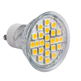 LED žárovka, 24×SMD5050, GU10, 230V, 5W, 395Lm, studená bílá