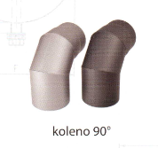 Koleno 180/90° černé