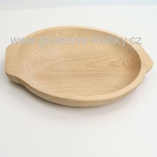 malý dřevěný talíř dubový kulatý