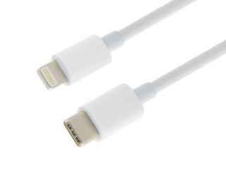 Datový a nabíjecí kabel USB Type-C - Lightning, 100cm, bílá
